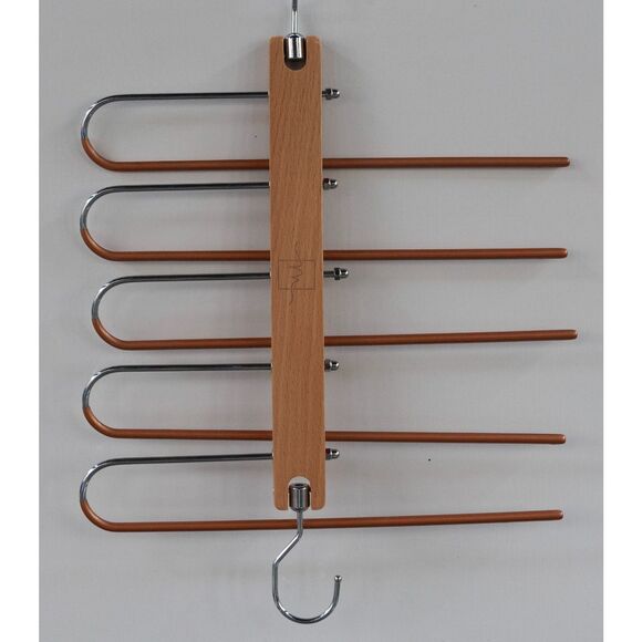 Pants Rack Space Saver Closet Organization Slacks Jeans Clothes‎ Wood Hanger - Picture 3 of 8